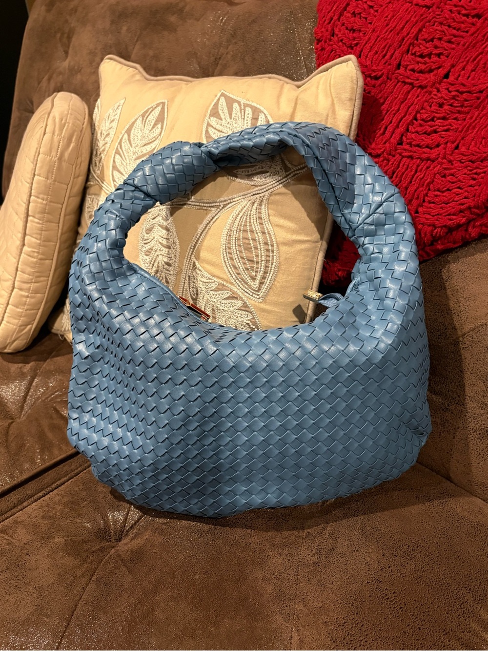 💖SPOTLIGHT💖NWOT Melie Bianco Brigitte Large Satchel in Sky Blue - Picture 2 of 8